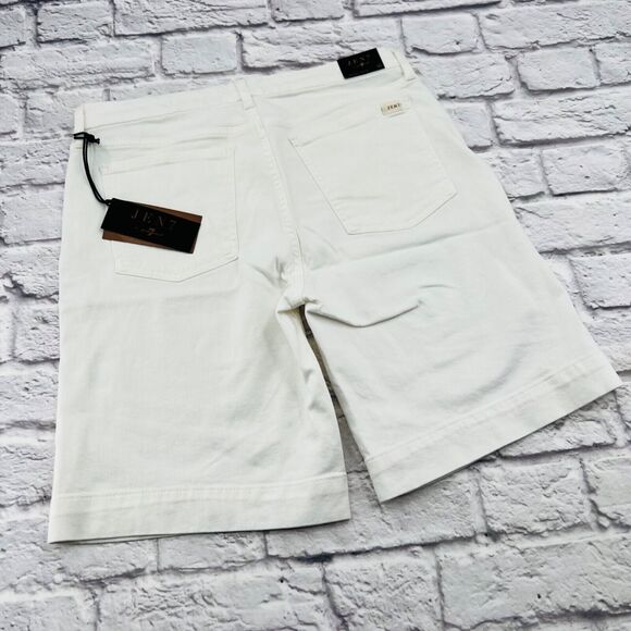 NWT‎ Jen 7 by 7 For All Mankind Women's Size 10 White Shorts Bermuda Jean Denim - Picture 11 of 13